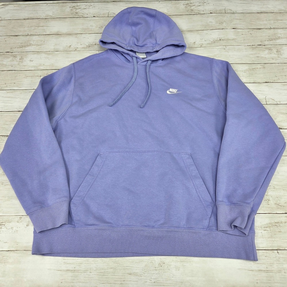 Nike Sportswear Club Fleece Hoodie BV2654-569 Men XL Purple Embroidered Logo